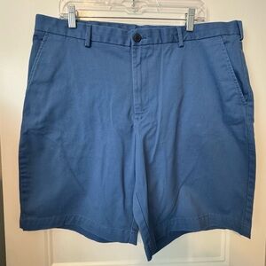 Izod Mens Men’s Size 38 Flat Front Solid Blue Chino Shorts